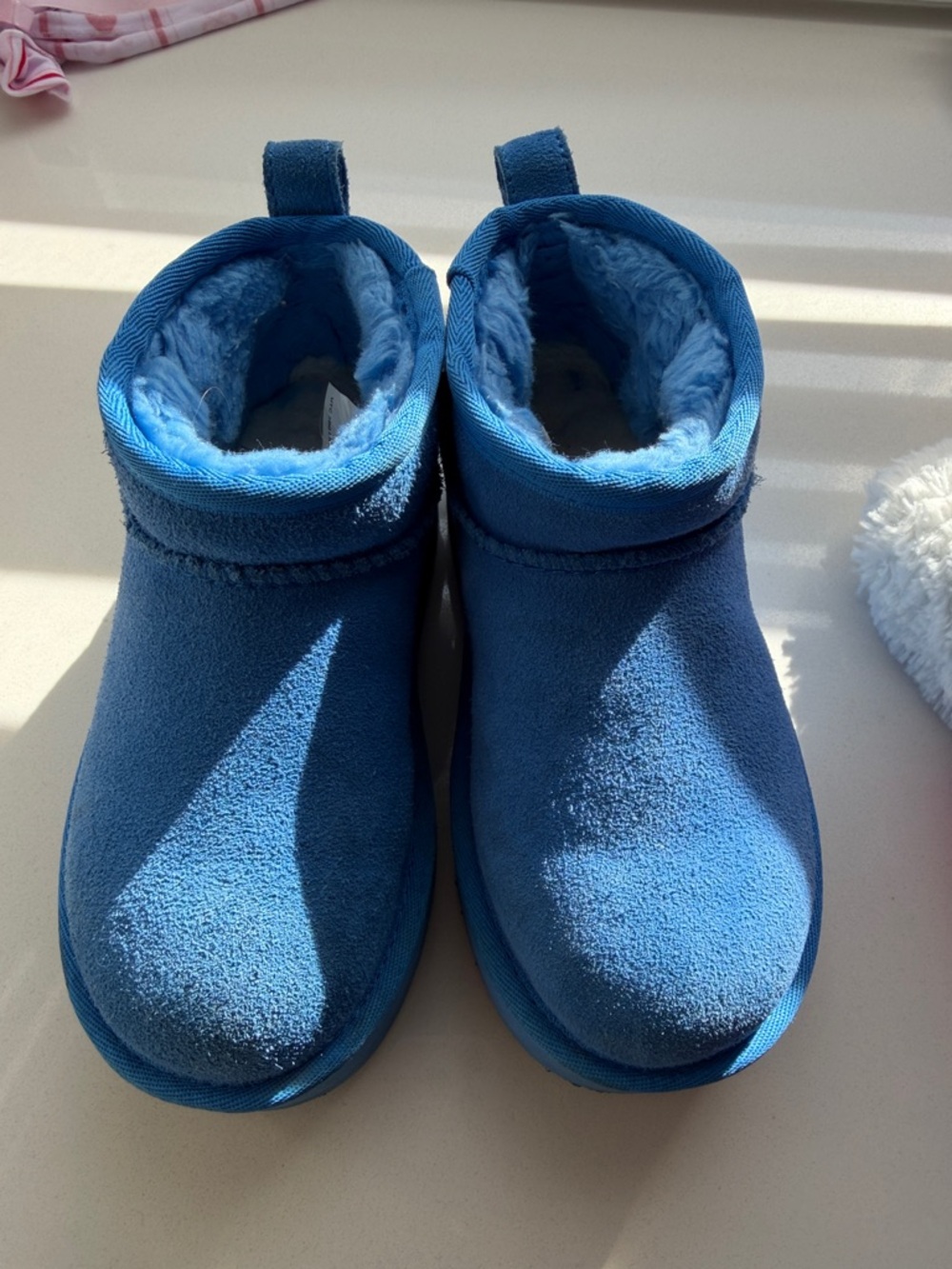 UGG Kids Blue Cozy Shearling-Lined Boots